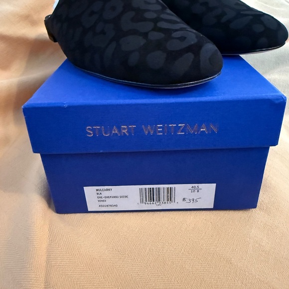 Stuart Weitzman Black Patterned Mules Worn Once - Picture 2 of 4